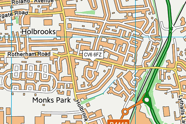 CV6 6FZ map - OS VectorMap District (Ordnance Survey) CV6 6FZ map - OS VectorMap District (Ordnance Survey)