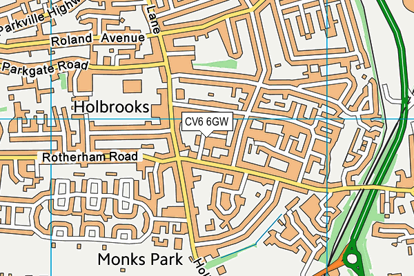 CV6 6GW map - OS VectorMap District (Ordnance Survey) CV6 6GW map - OS VectorMap District (Ordnance Survey)