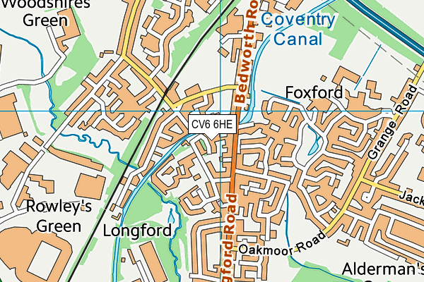 CV6 6HE map - OS VectorMap District (Ordnance Survey) CV6 6HE map - OS VectorMap District (Ordnance Survey)
