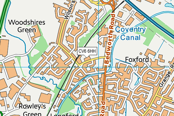 CV6 6HH map - OS VectorMap District (Ordnance Survey) CV6 6HH map - OS VectorMap District (Ordnance Survey)