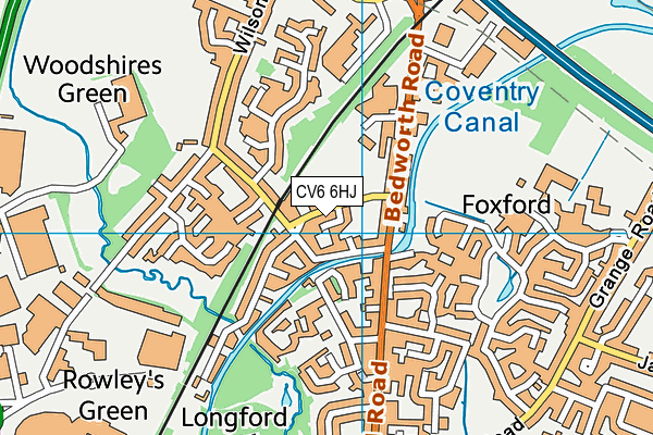 CV6 6HJ map - OS VectorMap District (Ordnance Survey) CV6 6HJ map - OS VectorMap District (Ordnance Survey)