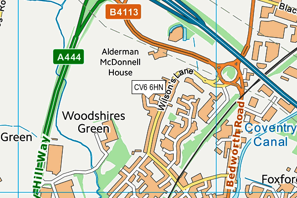 CV6 6HN map - OS VectorMap District (Ordnance Survey) CV6 6HN map - OS VectorMap District (Ordnance Survey)
