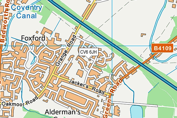 CV6 6JH map - OS VectorMap District (Ordnance Survey) CV6 6JH map - OS VectorMap District (Ordnance Survey)