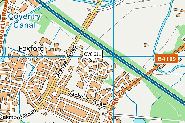 CV6 6JL map - OS VectorMap District (Ordnance Survey) CV6 6JL map - OS VectorMap District (Ordnance Survey)