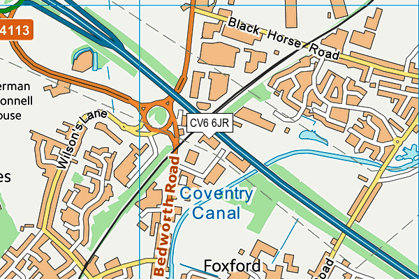 CV6 6JR map - OS VectorMap District (Ordnance Survey) CV6 6JR map - OS VectorMap District (Ordnance Survey)