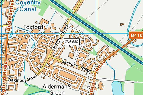 CV6 6JX map - OS VectorMap District (Ordnance Survey) CV6 6JX map - OS VectorMap District (Ordnance Survey)