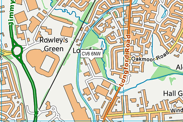 CV6 6NW map - OS VectorMap District (Ordnance Survey) CV6 6NW map - OS VectorMap District (Ordnance Survey)