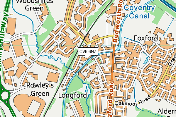 CV6 6NZ map - OS VectorMap District (Ordnance Survey) CV6 6NZ map - OS VectorMap District (Ordnance Survey)