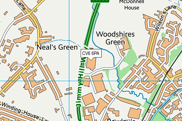 CV6 6PA map - OS VectorMap District (Ordnance Survey) CV6 6PA map - OS VectorMap District (Ordnance Survey)