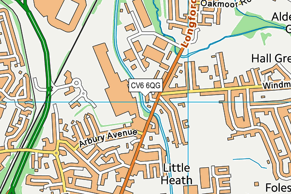 CV6 6QG map - OS VectorMap District (Ordnance Survey) CV6 6QG map - OS VectorMap District (Ordnance Survey)