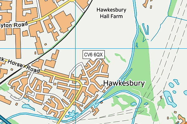 CV6 6QX map - OS VectorMap District (Ordnance Survey)