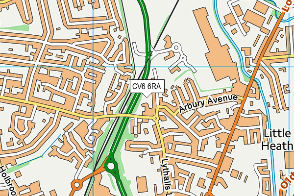 CV6 6RA map - OS VectorMap District (Ordnance Survey) CV6 6RA map - OS VectorMap District (Ordnance Survey)