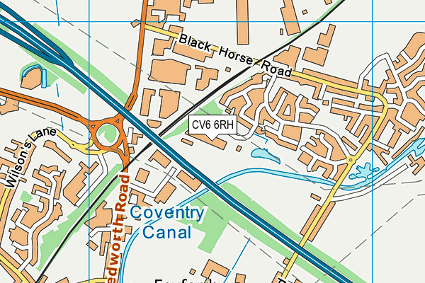 CV6 6RH map - OS VectorMap District (Ordnance Survey) CV6 6RH map - OS VectorMap District (Ordnance Survey)