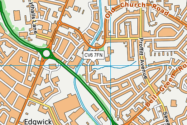 CV6 7FN map - OS VectorMap District (Ordnance Survey)