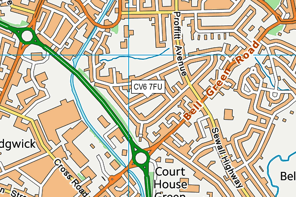 CV6 7FU map - OS VectorMap District (Ordnance Survey)