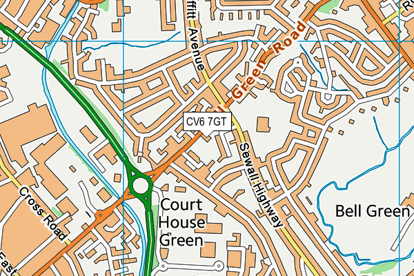 CV6 7GT map - OS VectorMap District (Ordnance Survey) CV6 7GT map - OS VectorMap District (Ordnance Survey)
