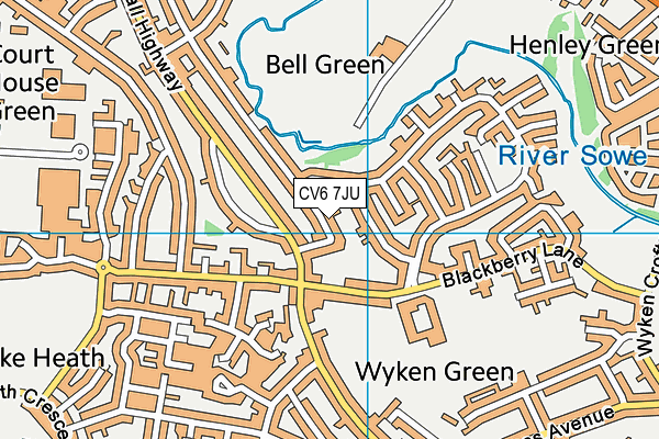CV6 7JU map - OS VectorMap District (Ordnance Survey) CV6 7JU map - OS VectorMap District (Ordnance Survey)