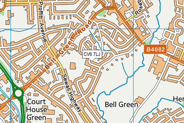 CV6 7LJ map - OS VectorMap District (Ordnance Survey)