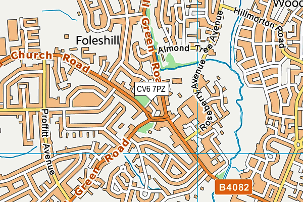CV6 7PZ map - OS VectorMap District (Ordnance Survey) CV6 7PZ map - OS VectorMap District (Ordnance Survey)