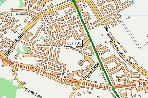 CV7 7DS map - OS VectorMap District (Ordnance Survey) CV7 7DS map - OS VectorMap District (Ordnance Survey)
