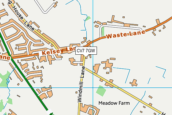 CV7 7GW map - OS VectorMap District (Ordnance Survey) CV7 7GW map - OS VectorMap District (Ordnance Survey)