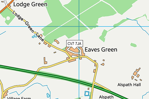 CV7 7JA map - OS VectorMap District (Ordnance Survey) CV7 7JA map - OS VectorMap District (Ordnance Survey)