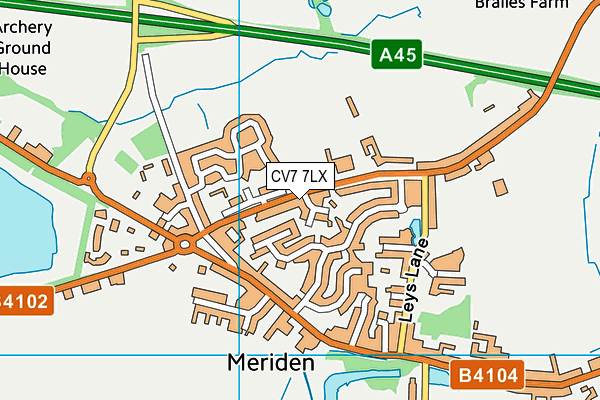 CV7 7LX map - OS VectorMap District (Ordnance Survey) CV7 7LX map - OS VectorMap District (Ordnance Survey)