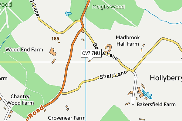 CV7 7NU map - OS VectorMap District (Ordnance Survey) CV7 7NU map - OS VectorMap District (Ordnance Survey)