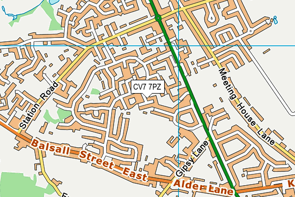 CV7 7PZ map - OS VectorMap District (Ordnance Survey) CV7 7PZ map - OS VectorMap District (Ordnance Survey)