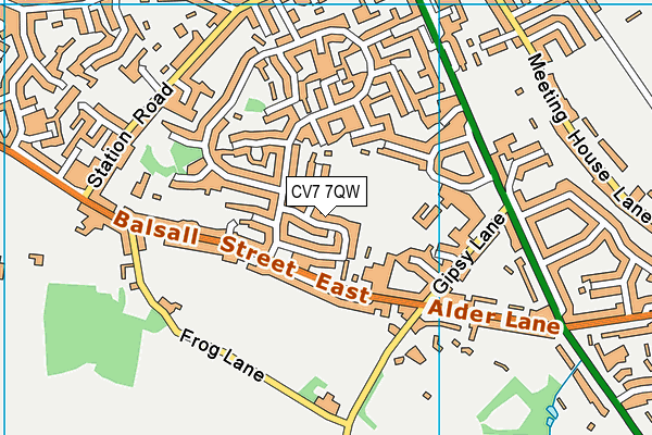 CV7 7QW map - OS VectorMap District (Ordnance Survey) CV7 7QW map - OS VectorMap District (Ordnance Survey)