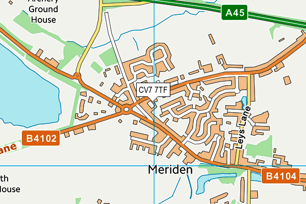 CV7 7TF map - OS VectorMap District (Ordnance Survey) CV7 7TF map - OS VectorMap District (Ordnance Survey)