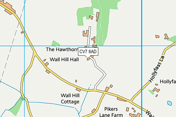 CV7 8AD map - OS VectorMap District (Ordnance Survey) CV7 8AD map - OS VectorMap District (Ordnance Survey)