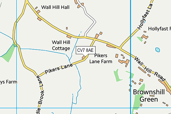 CV7 8AE map - OS VectorMap District (Ordnance Survey) CV7 8AE map - OS VectorMap District (Ordnance Survey)