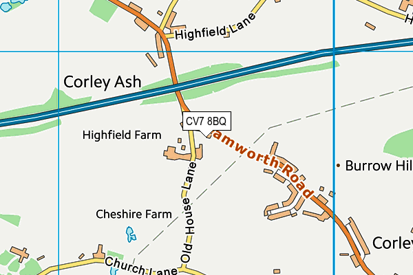 CV7 8BQ map - OS VectorMap District (Ordnance Survey) CV7 8BQ map - OS VectorMap District (Ordnance Survey)
