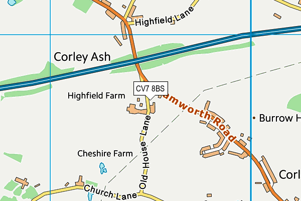 CV7 8BS map - OS VectorMap District (Ordnance Survey) CV7 8BS map - OS VectorMap District (Ordnance Survey)