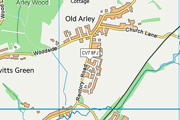 CV7 8FJ map - OS VectorMap District (Ordnance Survey) CV7 8FJ map - OS VectorMap District (Ordnance Survey)