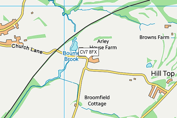 CV7 8FX map - OS VectorMap District (Ordnance Survey) CV7 8FX map - OS VectorMap District (Ordnance Survey)