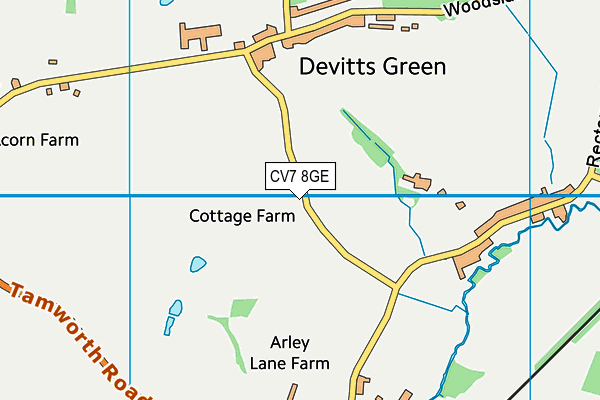 CV7 8GE map - OS VectorMap District (Ordnance Survey) CV7 8GE map - OS VectorMap District (Ordnance Survey)