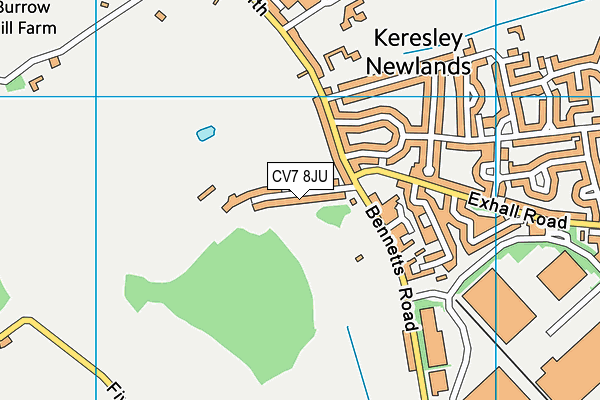 CV7 8JU map - OS VectorMap District (Ordnance Survey) CV7 8JU map - OS VectorMap District (Ordnance Survey)