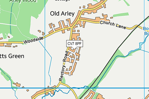 CV7 8PF map - OS VectorMap District (Ordnance Survey)