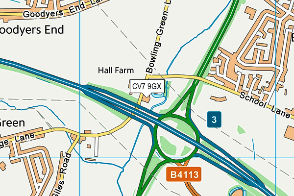 CV7 9GX map - OS VectorMap District (Ordnance Survey) CV7 9GX map - OS VectorMap District (Ordnance Survey)