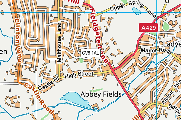 CV8 1AL map - OS VectorMap District (Ordnance Survey) CV8 1AL map - OS VectorMap District (Ordnance Survey)