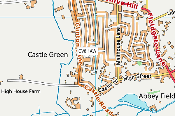 CV8 1AW map - OS VectorMap District (Ordnance Survey) CV8 1AW map - OS VectorMap District (Ordnance Survey)