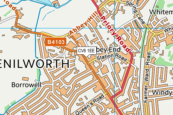 CV8 1EE map - OS VectorMap District (Ordnance Survey) CV8 1EE map - OS VectorMap District (Ordnance Survey)