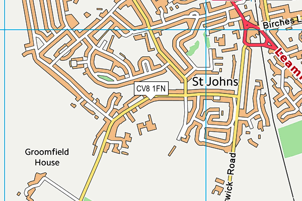 CV8 1FN map - OS VectorMap District (Ordnance Survey) CV8 1FN map - OS VectorMap District (Ordnance Survey)