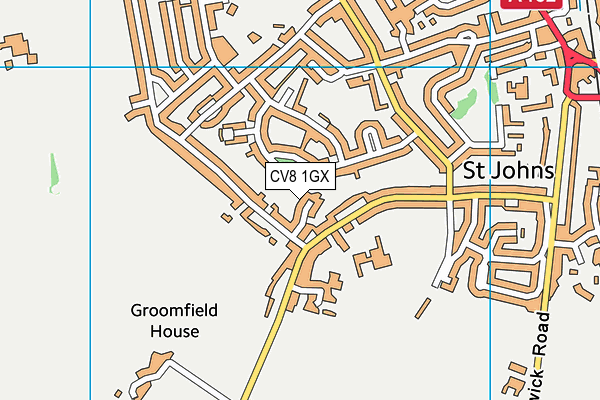 CV8 1GX map - OS VectorMap District (Ordnance Survey) CV8 1GX map - OS VectorMap District (Ordnance Survey)