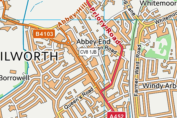 CV8 1JB map - OS VectorMap District (Ordnance Survey) CV8 1JB map - OS VectorMap District (Ordnance Survey)