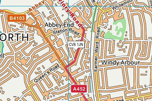 CV8 1JN map - OS VectorMap District (Ordnance Survey) CV8 1JN map - OS VectorMap District (Ordnance Survey)