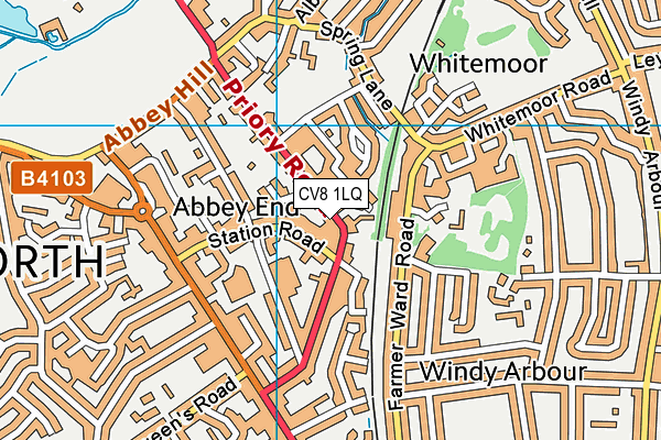 CV8 1LQ map - OS VectorMap District (Ordnance Survey)