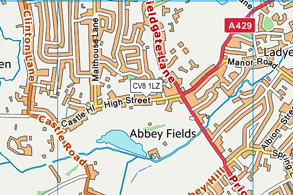 CV8 1LZ map - OS VectorMap District (Ordnance Survey) CV8 1LZ map - OS VectorMap District (Ordnance Survey)